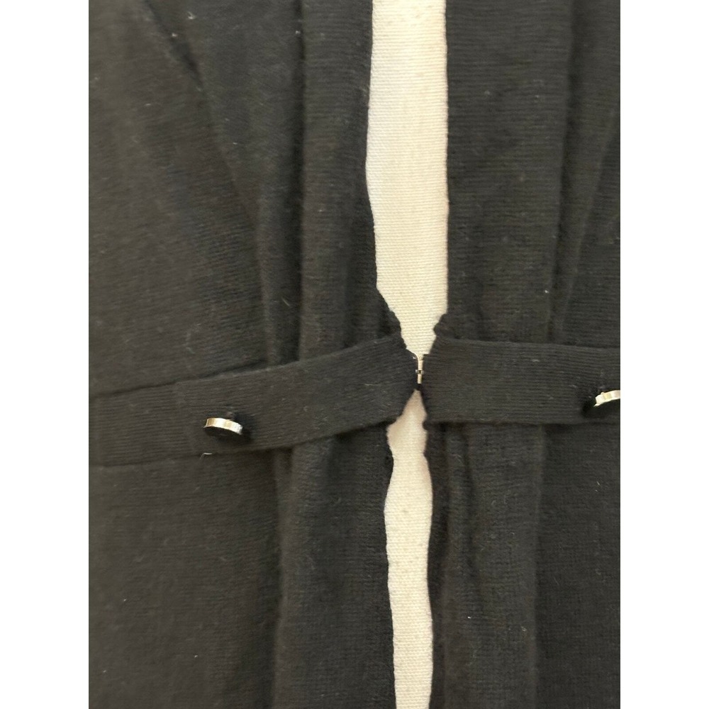 Prive 100% Cashmere Black Longline Cardigan Large Quiet Luxury Minimalist - Picture 4 of 5